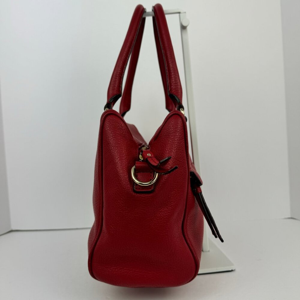Kate Spade Red Pebbled Leather Satchel Handbag - Picture 3 of 15